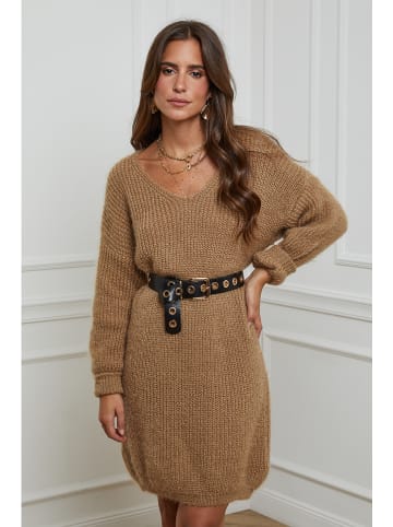 L'armoire de Suzette Sukienka dzianinowa w kolorze karmelowym