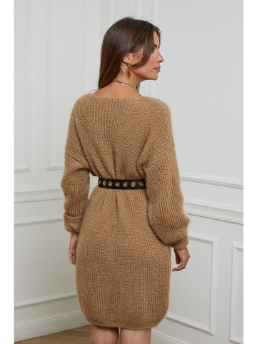 L'armoire de Suzette Sukienka dzianinowa w kolorze karmelowym