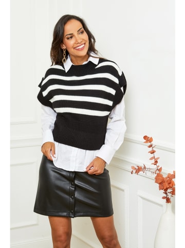 Pura Maglia Pullunder in Schwarz/ Weiß