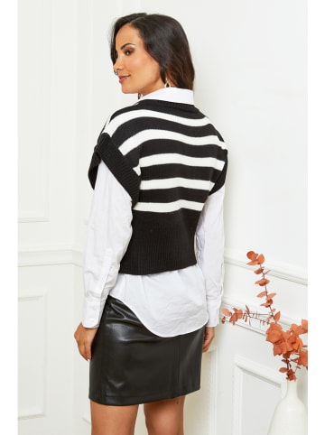 Pura Maglia Bezrękawnik w kolorze czarno-białym