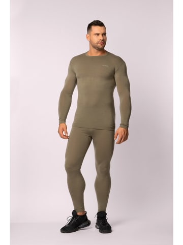 Spaio Koszulka termiczna "Merino" w kolorze khaki