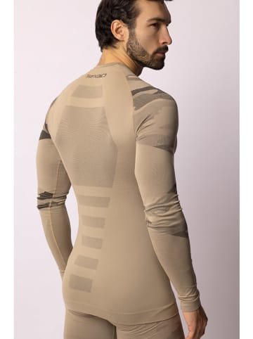 Spaio Koszulka termiczna "Tactical" w kolorze beżowym