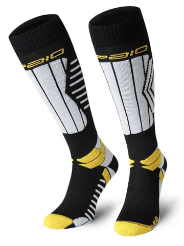 Spaio Ski-/snowboardsokken "Play" zwart/geel/wit