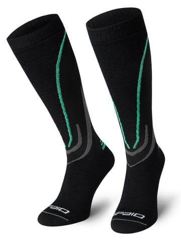 Spaio Ski-/snowboardkniekousen "Thermo-Evo" zwart/groen