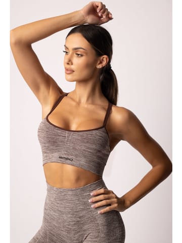 Spaio Biustonosz sportowy "Melange" w kolorze brązowym