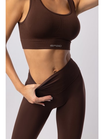 Spaio Legginsy sportowe "Flex Innergy" w kolorze brązowym