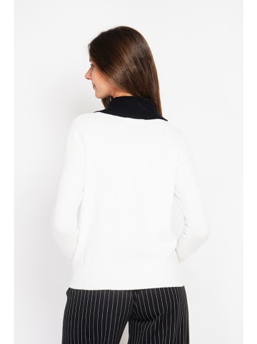 William de Faye Pullover in Weiß/ Schwarz