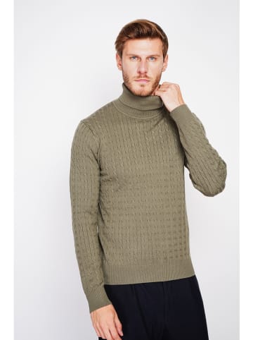 William de Faye Rollkragenpullover in Khaki