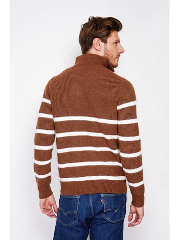 William de Faye Sweter w kolorze brązowo-białym