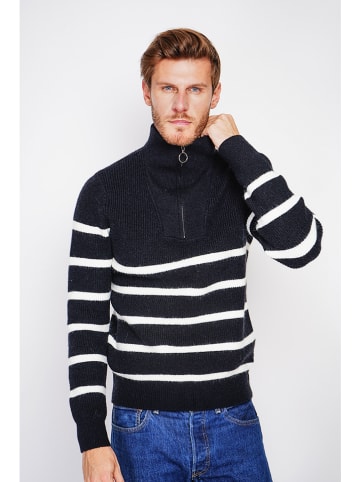 William de Faye Pullover in Schwarz/ Weiß