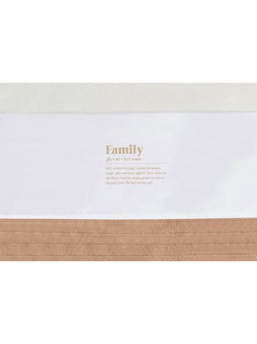 Jollein Prześcieradło "Family" w kolorze biało-jasnobrązowym - 100 x 75 cm