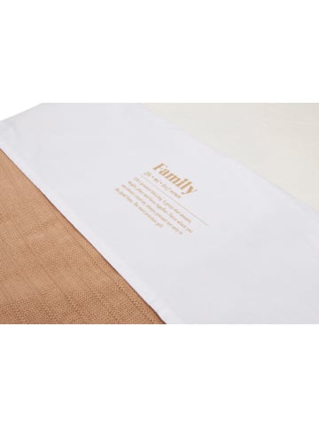 Jollein Bedlaken "Family" wit/lichtbruin - (L)100 x (B)75 cm
