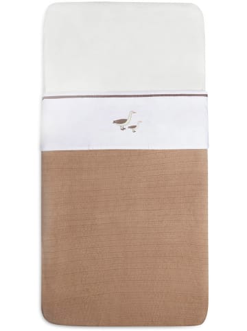 Jollein Bedlaken "Goose" wit/lichtbruin - (L)150 x (B)120 cm