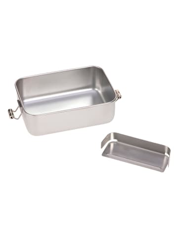 Lässig Lunchbox ''Happy Prints'' zilverkleurig/beige - (B)18 x (H)6 x (D)12 cm