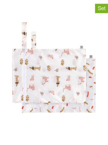 Lässig 2er-Set: Wickeltaschen "Little Mateys" in Weiß - (L)29 cm - (B)40 cm
