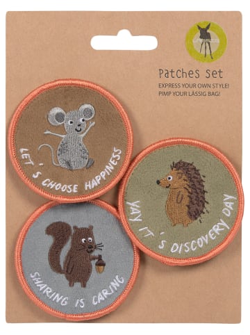 Lässig Textil-Patches "Nature" in Grün/ Hellbraun/ Blau