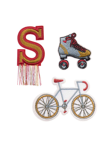 Lässig Textil-Sticker "Bike" in Rot/ Gelb/ Blau