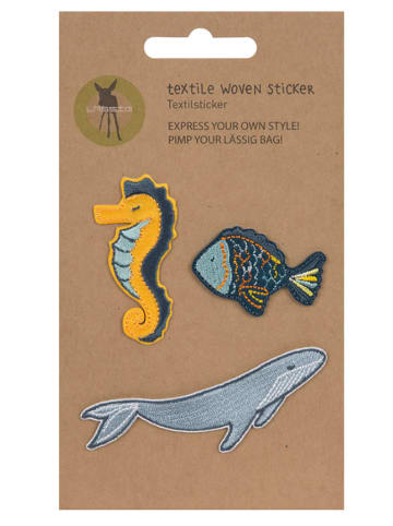 Lässig Textil-Sticker "Sea" in Blau/ Gelb