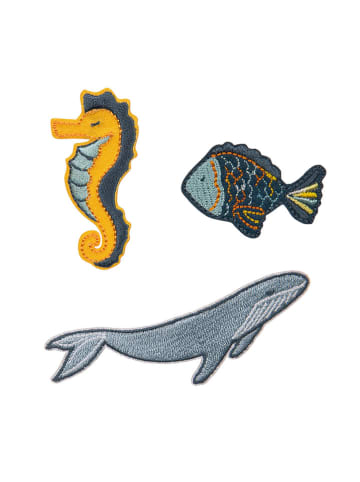 Lässig Textil-Sticker "Sea" in Blau/ Gelb