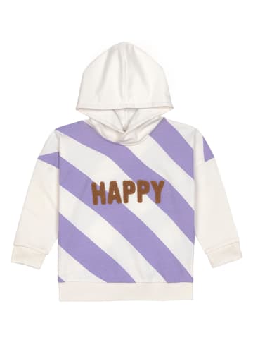 Lässig Hoodie in Creme/ Lila