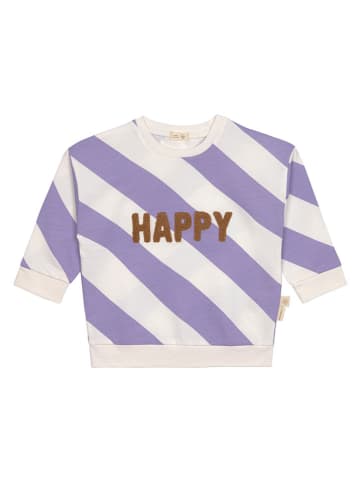 Lässig Sweatshirt "Happy" paars/crème