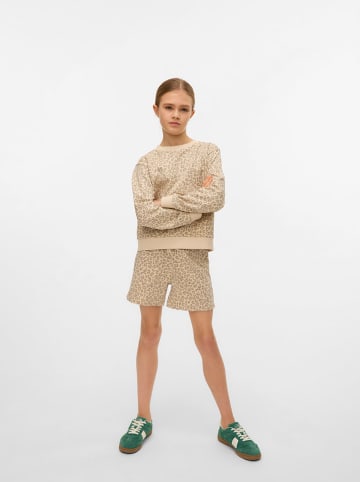Vero Moda Girl Bluza "Brenda Animal" w kolorze beżowym