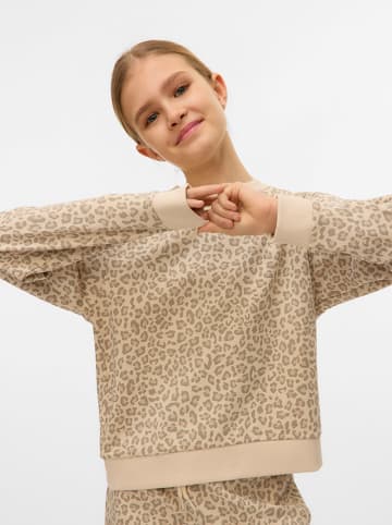 Vero Moda Girl Bluza "Brenda Animal" w kolorze beżowym