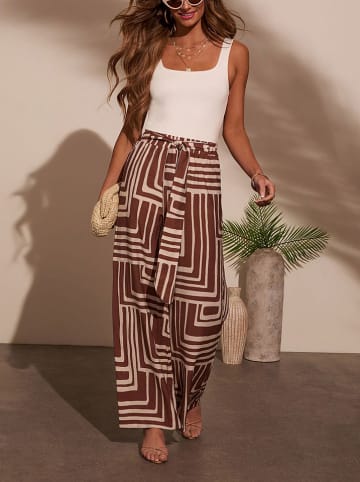 LA Angels Spodnie w kolorze brązowo-kremowym