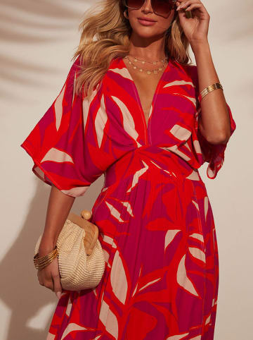 LA Angels Kleid in Rot/ Lila/ Creme