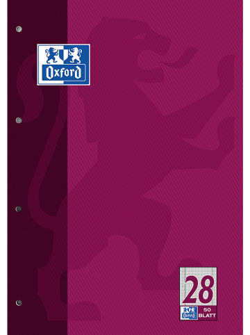 Oxford 5er-Set: Schulblöcke "Oxford - Lineatur 28" in Rot - DIN A4
