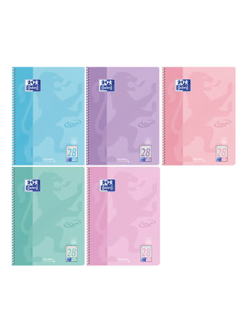 Oxford 5er-Set: Collegeblöcke "Touch - Lineatur 28" in Bunt - DIN A4