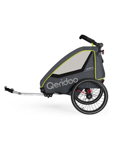 Qeridoo Przyczepka rowerowa 3w1 "Qupa 2" w kolorze zielono-czarnym