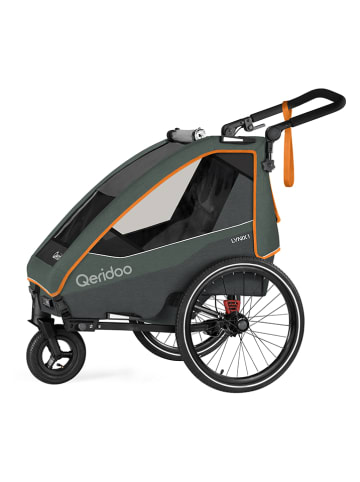 Qeridoo Przyczepka rowerowa 2w1 "Lynix 1" w kolorze zielonym