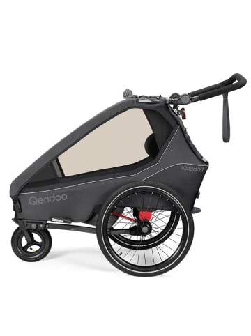 Qeridoo 3-in-1 fietsaanhangers "Kidgoo 1 Steel Grey" zwart/antraciet