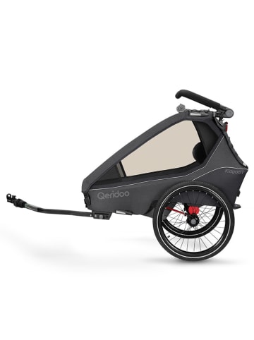 Qeridoo 3-in-1 fietsaanhangers "Kidgoo 1 Steel Grey" zwart/antraciet