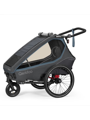 Qeridoo Przyczepka rowerowa 3w1 "Kidgoo 1 Navy Blue" w kolorze szaro-granatowym