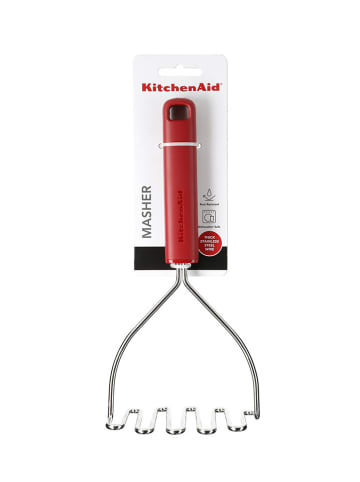 KitchenAid Praska "Classic" w kolorze srebrno-czerwonym do ziemniaków - dł. 25,5 cm