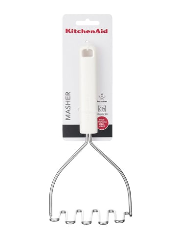 KitchenAid Praska "Classic" w kolorze srebrno-białym do ziemniaków - dł. 25,5 cm