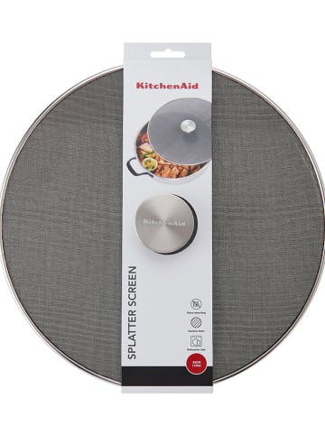 KitchenAid Osłona przeciwbryzgowa w kolorze srebrnym z filtrem zapachowym - Ø 33 cm