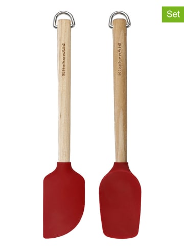 KitchenAid 2-delige deegspatelset lichtbruin/rood