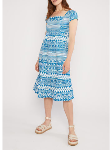 Blutsgeschwister Jurk "Midsummer Night Talemyth of mykonos" blauw/wit