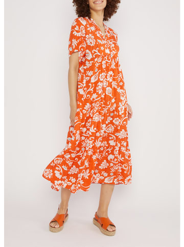 Blutsgeschwister Kleid "Saint Tropentropical paradise" in Orange/ Weiß