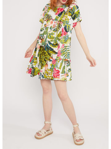 Blutsgeschwister Kleid "Seeds of Lovegreek" in Grün/ Weiß