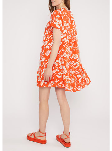 Blutsgeschwister Jurk "Seeds of Lovetropical" oranje/wit