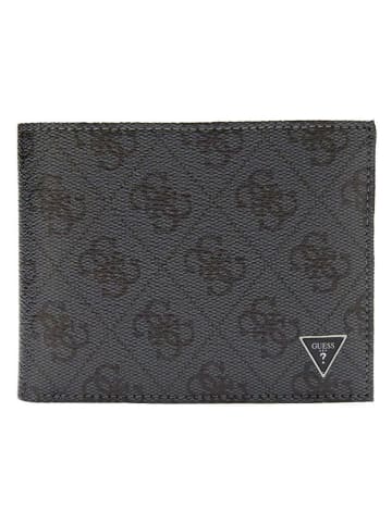 Guess Leder-Kartenetui "Milano" in Anthrazit - (B)11,5 x (H)8,5 x (T)1,5 cm