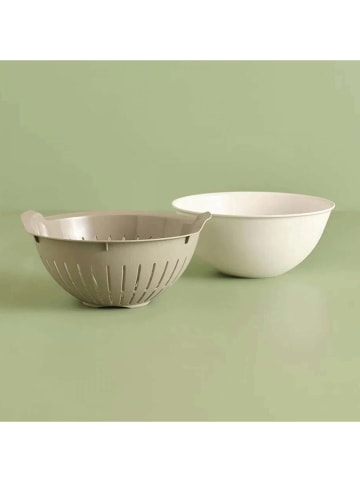 Violeta Home 2-częściowy zestaw w kolorze szaro-białym - wys. 11 x Ø 25,5 cm