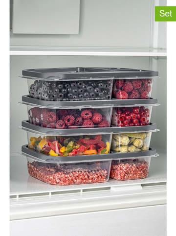 Violeta Home Pojemniki (4 szt.) w kolorze antracytowym - 24 x 15 x 5 cm