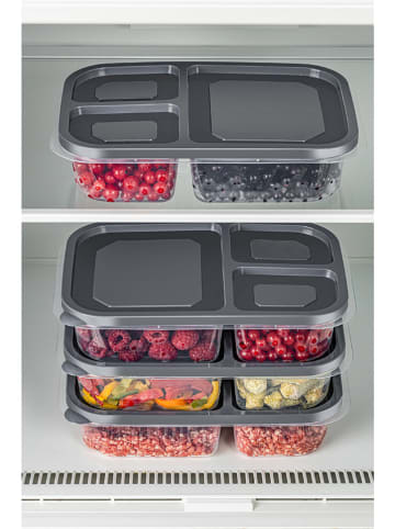 Violeta Home 4-delige set: voorraadcontainers antraciet - (B)24 x (H)15 x (D)5 cm