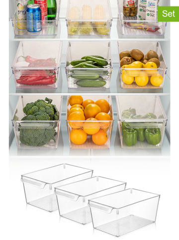 Violeta Home 3er-Set: Kühlschrank-Organizer in Transparent - (B)32,5 x (H)14 x (T)20 cm