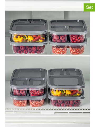 Violeta Home 8-delige set: voorraadcontainers antraciet - (B)24 x (H)5 x (D)15 cm